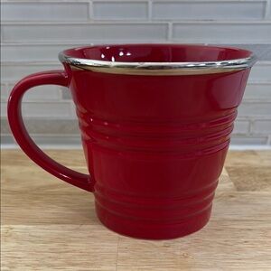 Starbucks Bucket Mug with Silver Rim